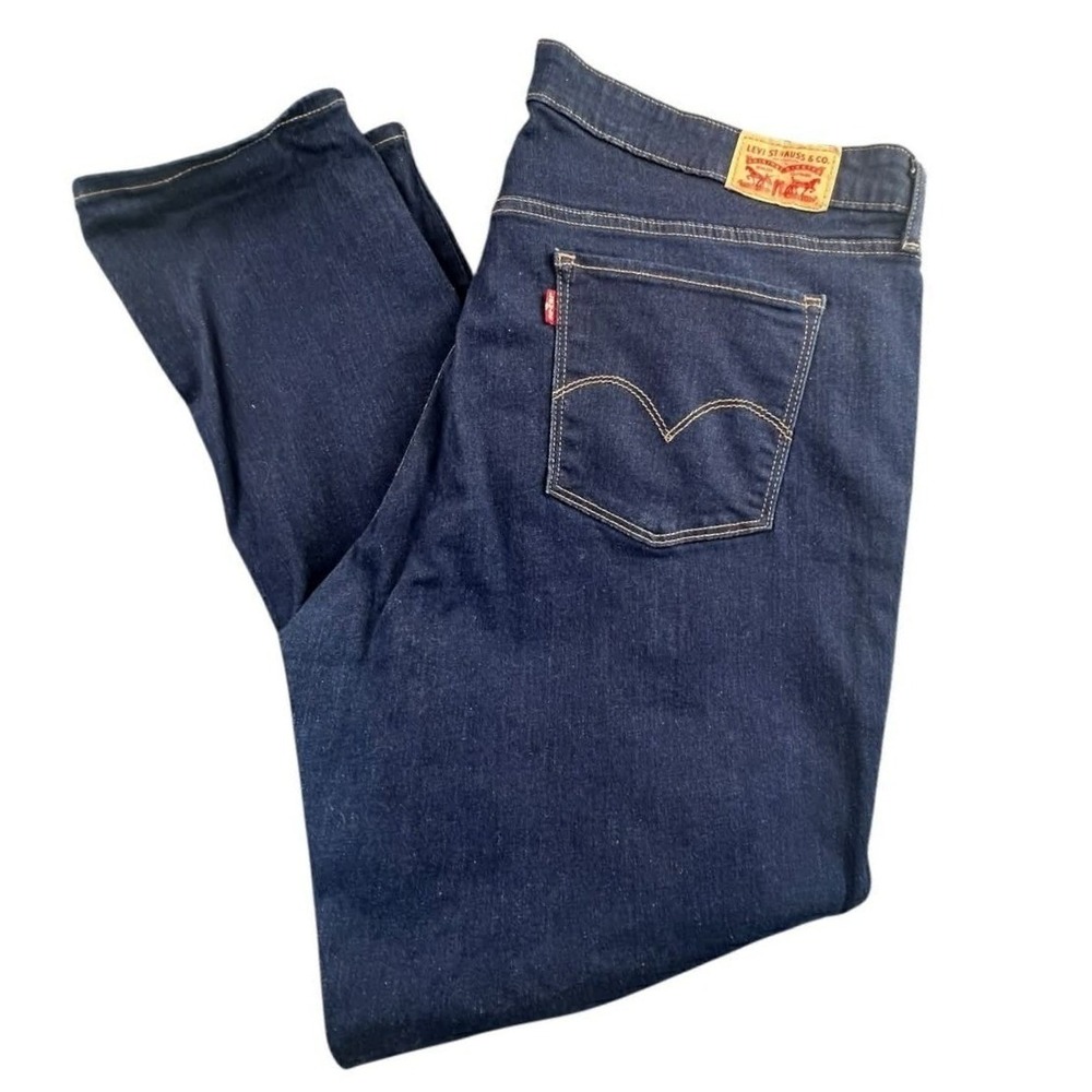 Levis 24W Blue 711 Skinny Jeans Plus Size Dark Wash Stretch Denim Casual Classic
